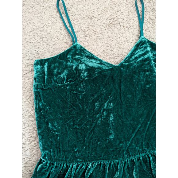 J.Crew Peplum Top Womens Sz 0 Kelly Green Velvet Burnout Silk Whimsigoth Fairy - Picture 3 of 8